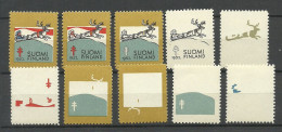 FINLAND 1952 Christmas Noel Weihnachten Vignette Poster Stamp PROOFS MNH Original Gum - Ungebraucht