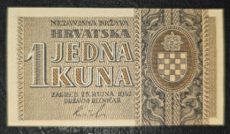 CROATIA, NDH- 1 KUNA 1942. TOP QUALITY!!! - Croatie