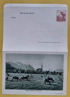 1940 Liechtenstein 20c Postal Stationery Letter Card  Briefkarte Schaan Cattle Cow - Entiers Postaux