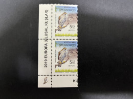(stamp 17-12-2023) MINT (neuf) EUROPA Stamp - Turkish Cyprus (2 Stamps Par Of M/s) 2019 (bird) - 2019