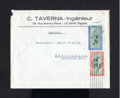 K627-EGYPT-OLD COVER CAIRO To DUSSELDORF (germany) 1927.Enveloppe Egypte. - Covers & Documents