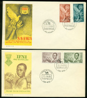 Spanish Africa 1963 Ifni, Sahara Welfare , Minerals, Peace 2xFDC - Full Sheets
