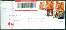 USA 2015 $5 Waves High Value On Registered Cover To Australia (folded) - Covers & Documents