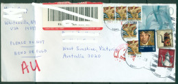 USA 2015 $10 Waves High Value On Registered Cover To Australia (folded) - Brieven En Documenten