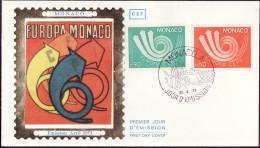 Europa CEPT 1973 Monaco FDC5 Y&T N°917 à 918 - Michel N°1073 à 1074 - 1973