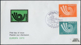 Europa CEPT 1973 Monaco FDC7 Y&T N°917 à 918 - Michel N°1073 à 1074 - 1973