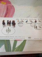 Hong Kong Stamp FDC Horse Race Nurse Penguin Dance Wheelchair - Autres & Non Classés