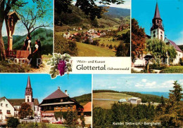 42806500 Glottertal Wegekreuz Ortsansicht Kirche Kandel Mit Berghotel Glottertal - Glottertal