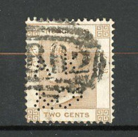 H-K  Yv. N° 8 ; SG N° 8 Fil CC  (o)  2c Bistre Victoria Perforé  Cote  10  Euro BE   2 Scans - Gebruikt