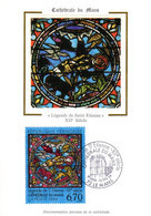 " VITRAIL DE LA CATHEDRALE DU MANS (72) " Sur Carte Maximum Sur Soie De 1994 N° 2859 Parfait état CM - Glasses & Stained-Glasses