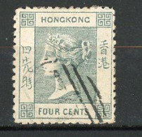 H-K  Yv. N° 9 ; SG N° 9 Fil CC  (o)  4c Gris Victoria  Cote  7  Euro BE   2 Scans - Usati