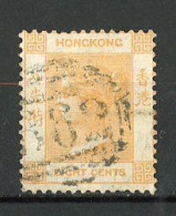 H-K  Yv. N° 11 ; SG N° 11 Fil CC  (o)  8c Jaune Orange Victoria  Cote  13  Euro BE   2 Scans - Gebraucht