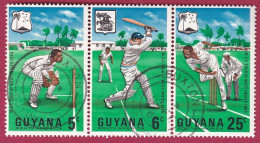 Guyana 298 - 300 Dreierstreifen Gestempelt, Besuch Des Marylebone Kricket In Kuba ( MCC ) (Nr.2088) - Cricket