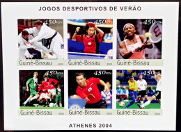 GUINEE BISSAU - 2004 - Feuillet Non Dentele Jeux Olympiques Athenes - Tennis Table Judo Football EGT - Sommer 2004: Athen