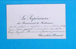 JC, Carte De Visite, La Supèrieure Du Pensionnat De Fontmaure, Chamalières-Clermont, 63 - Cartoncini Da Visita