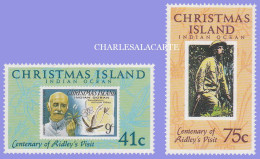 CHRISTMAS ISLAND 1990  CENTENARY BOTANIST RIDLEY VISIT  SG 308-309  U.M. - Christmas Island