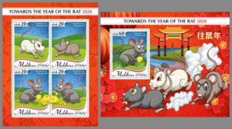 MALDIVES 2019 MNH Year Of The Rat Jahr Der Ratte Annee Du Rat M/S+S/S - OFFICIAL ISSUE - DH2008 - Chinese New Year