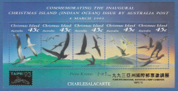 CHRISTMAS ISLAND 1993  SEABIRDS  OPT. TAIPEI STAMP EXPO. M.S.  SG MS 377  U.M. - Christmas Island