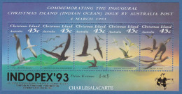 CHRISTMAS ISLAND 1993  SEABIRDS  OPT. INDOPEX STAMP EXPO. M.S.  SG MS 377  U.M. - Christmas Island