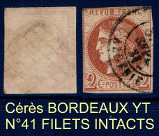 YVERT CERES N°40B Oblitération Cachet Rond ALGERIE - SCAN RECTO-VERSO CONTRACTUEL = SANSURPRISE - 1870 Bordeaux Printing