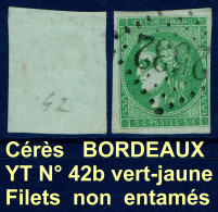  YVERT CERES N°42B Oblitération Losange GC 2532 MORESTEL (37) - SCAN RECTO-VERSO CONTRACTUEL = SANSURPRISE - 1870 Bordeaux Printing