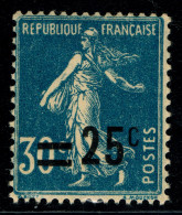  YVERT 217 N** - MNH - 1926 Semeuse 30 Cts Avec Surcharge 25 C Décalée - SCAN RECTO-VERSO = SANSURPRISE - Ongebruikt