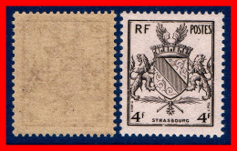  YVERT 735 N** - MNH - 1945 Libération De STRASBOURG - 4 Francs ARMOIRIES - SCAN RECTO-VERSO = SANSURPRISE - 1941-66 Wappen