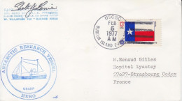 Antarctique, Lettre Obl. USCGC Burton Island Le 5 Feb 77 + Cachets USARP Hero Et Signature - Lettres & Documents