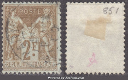 2Fr Sage Oblitéré TB (Y&T N° 105, Cote 55€) - 1898-1900 Sage (Type III)