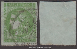 5c Bordeaux Oblitéré Cachet à Date Aspect TB (Y&T N° 42B, Cote 280€ ) - 1870 Bordeaux Printing