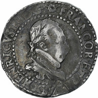 France, Henri III, 1/2 Franc Au Col Plat, 1587, Rouen, TB+, Argent, Gadoury:487 - 1574-1589 Heinrich III.