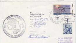 Antarctique, Lettre Obl. US Navy BR Le 15 Dec 77 + Cachet Para Ressue Et Saut En Parachute à Mc Murdo Le 27/11 - Lettres & Documents