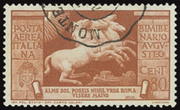 ITALY ITALIA REGNO 1937 AUGUSTO 80 CENT. POSTA AEREA (Sass. 106) USATO OFFERTA! - Airmail