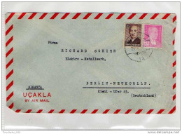 LETTERA ANNI '50 DA TURCHIA A GERMANIA (BERLINO) - LETTER (OF '50s) FROM TURKEY TO GERMANY-BERLIN - FDC