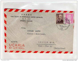 LETTERA ANNI '50 DA TURCHIA A GERMANIA (BERLINO) - LETTER (OF '50s) FROM TURKEY TO GERMANY-BERLIN - FDC