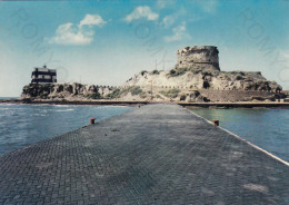 CARTOLINA  BOSA,ORISTANO,SARDEGNA-IL FARO E L'ANTICA TORRE-MEMORIA,CULTURA,RELIGIONE,BOLLO STACCATO,VIAGGIATA 1965 - Oristano