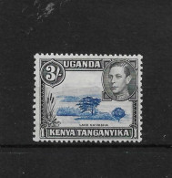 KENYA, UGANDA AND TANGANYIKA 1947 3s DEEP VIOLET-BLUE/BLACK SG 147a LIGHTLY MOUNTED MINT Cat £85 - Kenya, Uganda & Tanganyika