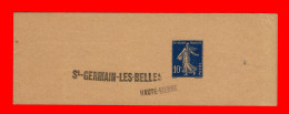 YVERT BANDE JOURNAUX 279-BJ1 Semeuse 10 Cts VOYAGEE ST GERMAIN LES BELLES - HAUTE VIENNE - Newspaper Bands