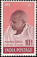 India 1948 Mahatma Gandhi Mourning 10r Mounted Mint, NICE COLOUR As Per Scan - Neufs