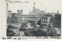 NEW YORK ( NY ) USA - CITY HALL ( Timbre Et Cachet Postal 1906 ) - Autres Monuments, édifices