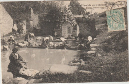 Morbihan : BAUD    Lavoir , Laveuses ,fontaine   , 1906 - Baud