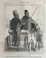 1879 POMPIERS - LES FIACRES CHAUFFÉS - ACTUALITÉS  Par CHAM - Mort D' Honoré DAUMIER - Journal LE CHARIVARI - Pompieri