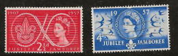 Grande-Bretagne 1957 N° Y&T :  302 Et 303 Obl. - Usati