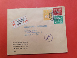 Pays Bas - Enveloppe En Recommandé De Amsterdam Pour Paris En 1943 Avec Cachet De Contrôle Postal - D 8 - Brieven En Documenten