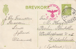 Danemark Entier Postal Censuré Pour L'Allemagne 1944 - Entiers Postaux