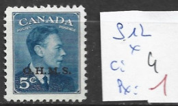 CANADA SERVICE 12 * Côte 4 € - Surchargés