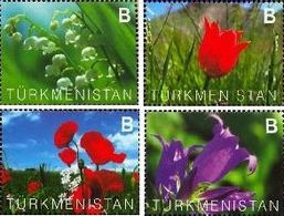 Turkmenistan 2014, Flora, Spring Flowers, 4v - Turkmenistán