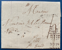 LETTRE 12 DEC 1776 Marque 34 X 5 Mm " GRAMONT" (Ht 9 Indice 12) Pour LILLE Par GAND Manuscrite + Taxe 4 TTB - 1714-1794 (Oostenrijkse Nederlanden)