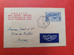Maroc - Cachet D'aviation De Rabat Sur Eau Forte Signée De L. Robin En 1942 Pour Amiens - Tirage  50 Exemplaires  - D 16 - Briefe U. Dokumente