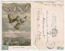 CPA 1906 DND V - LES CLOCHES EN VOYAGE - PAQUES ANGELOTS VILLAGE - Editeur D P - - Anges